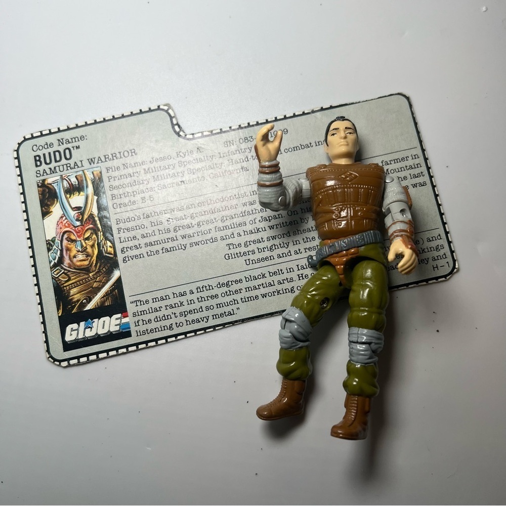 GI JOE Budo 1988 V1 Incomplete With File Card Great Paint Hasbro